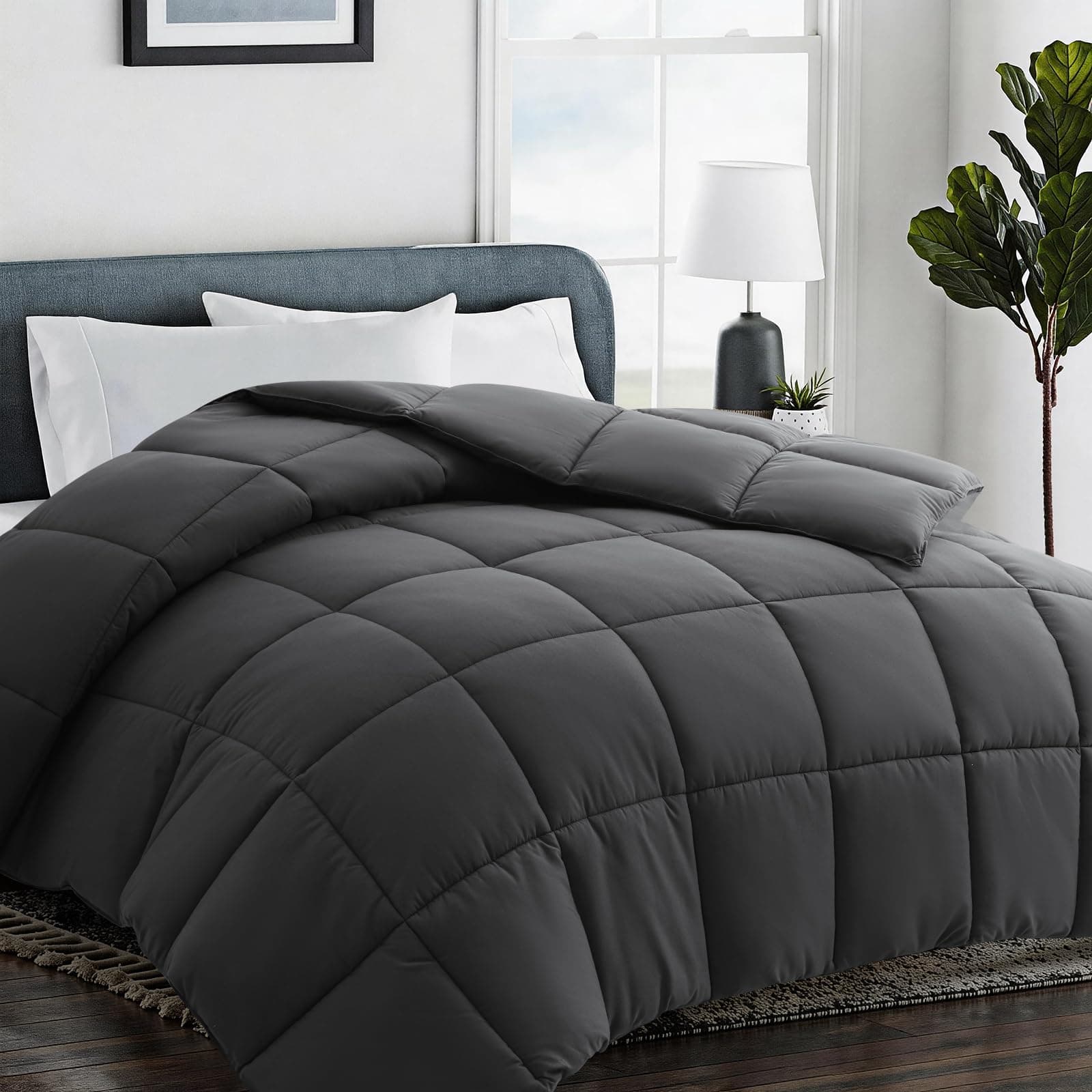 COHOME Down Alternative Comforter Duvet Insert Corner Ties,Fluffy Lightweight Warm All Season Soft Reversible Hotel Collection Full/Queen