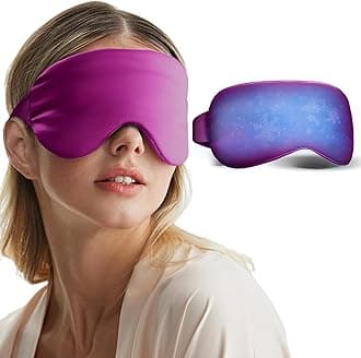 Cooling Eye Mask for Puffy Eyes: Fsa Eligible Items Hsa, Migraines Headache Fast Relief After Surgery Care Cold Compress, Reusable Face Ice Pack Gel for Dark Circles, Gentle Weighted Sleep Mask Purple