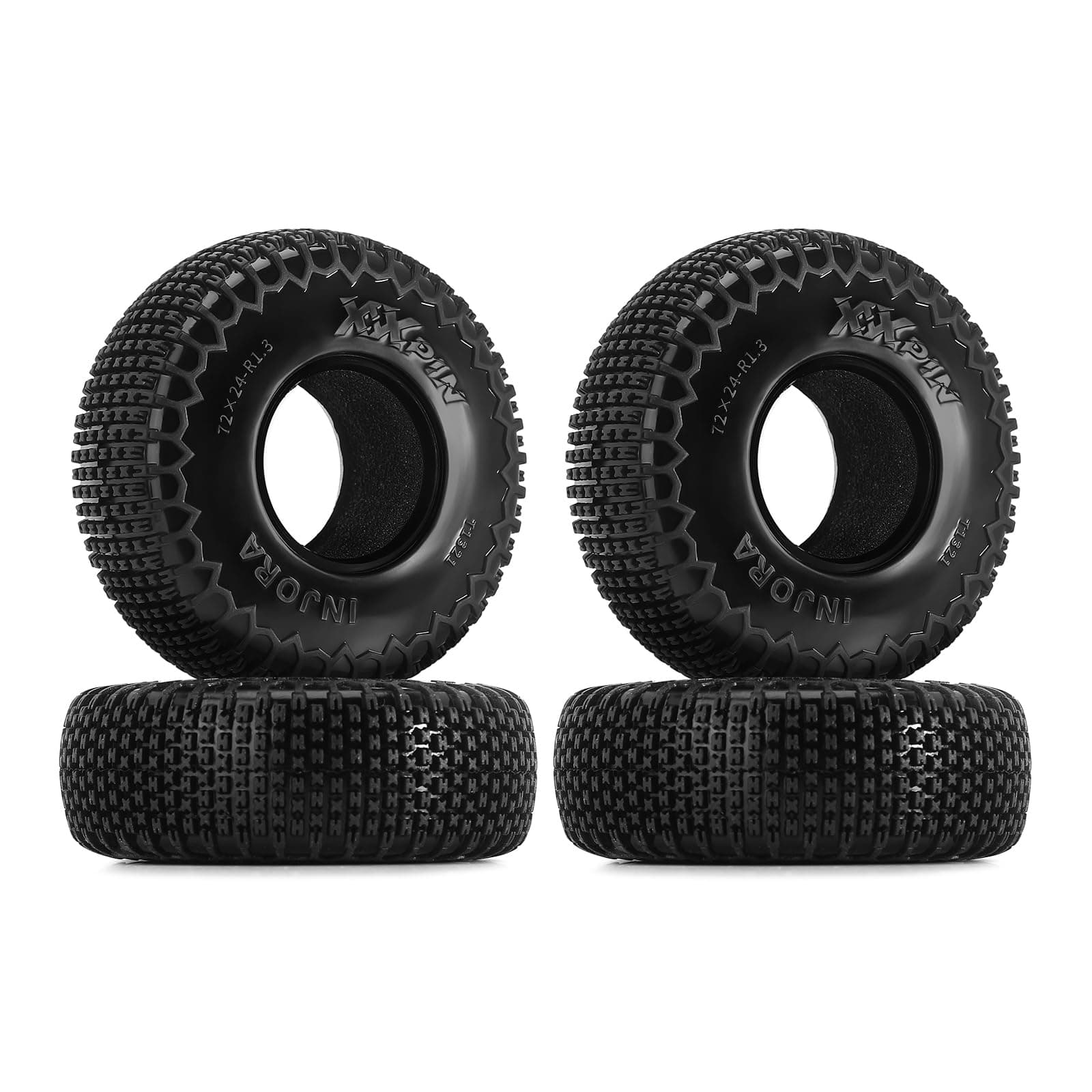 1.3" XHX Pin Tires for TRX4M SCX24, 72 * 24mm, S5 Compound, 4PCs(T1321)
