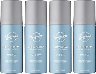 4 Pack Lite Blue Men's Body Spray Deodorant Cans - For Instant Freshness on The Go - Long Lasting Smell - Great Male Gift Sets- 150ml