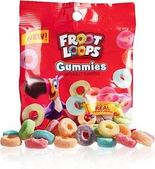 Galerie Froot Loops Gummies, Assorted Real Fruit Juice Flavored Gummy Candy Bags, Cute Christmas Stocking Stuffers Candies for Boys or Girls, Pack of 3