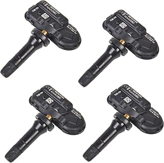 TPMS Sensor Tire Pressure Sensor Replacement Sensors 434MHz Compatible with 2014-2018 Jeep Cherokee Dodge Ram 1500 2500 3500 Replaces 68249197AA 68239720AA 4-Pack