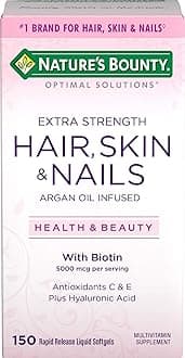 Nature's Bounty Optimal Solutions Hair Skin & Nails Extra Strength Softgels, 150 Count