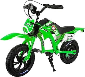 Kids Motorcycle,C6 Kids Electric Dirt Bike,12-inch 300W brushless Motor,3-Speed LCD Display,10 MPH Top Speed,LED Brushless Controller + Moto Sound，8 Miles Range,Green