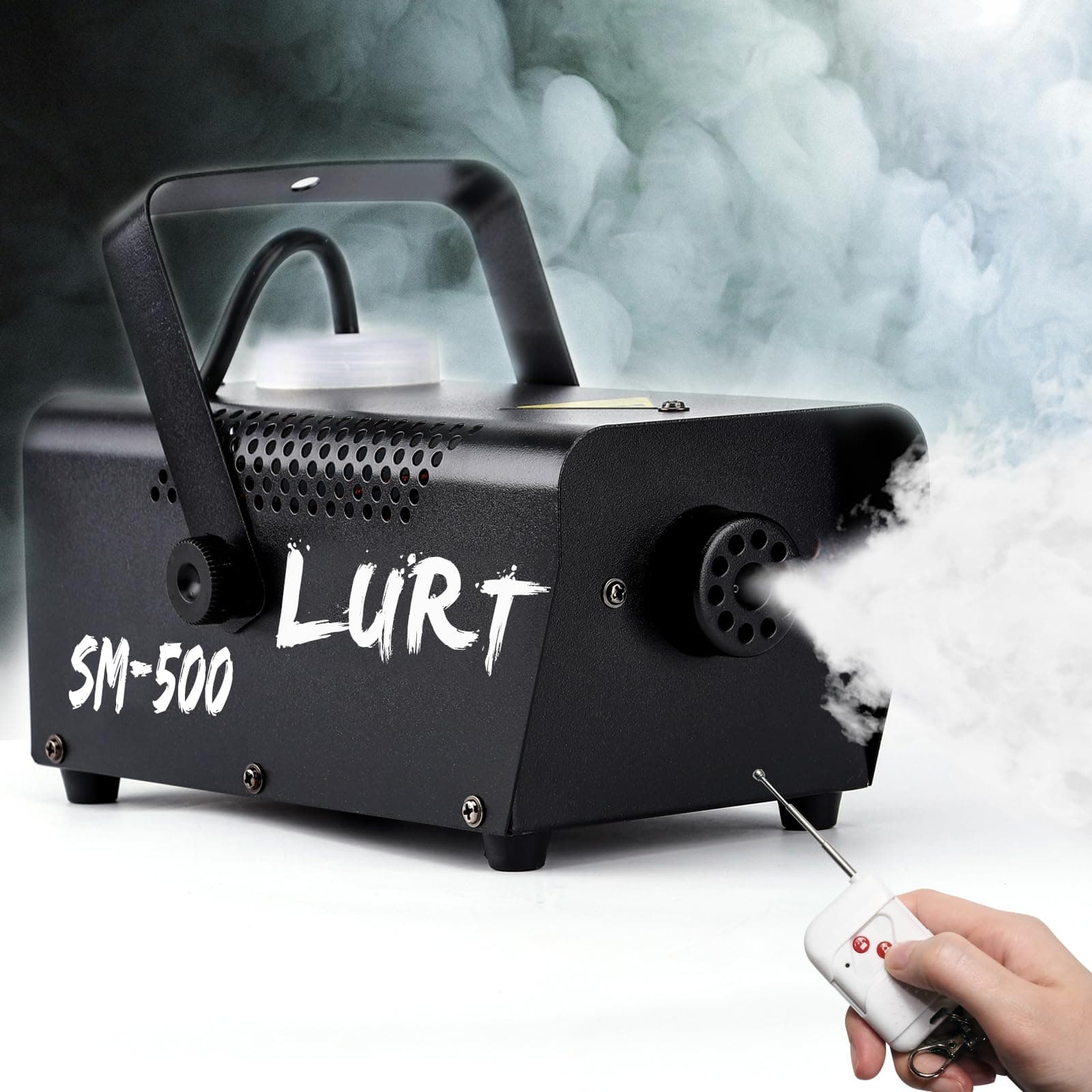 Fog Machine 500W Mini Smoke machine with Wireless Remote Control and Auto Mode Portable for Parties,Outdoor,Halloween,Wedding,Stage,Effect,indoor,Disco and Disinfection 2000CFM,Fuse Protection