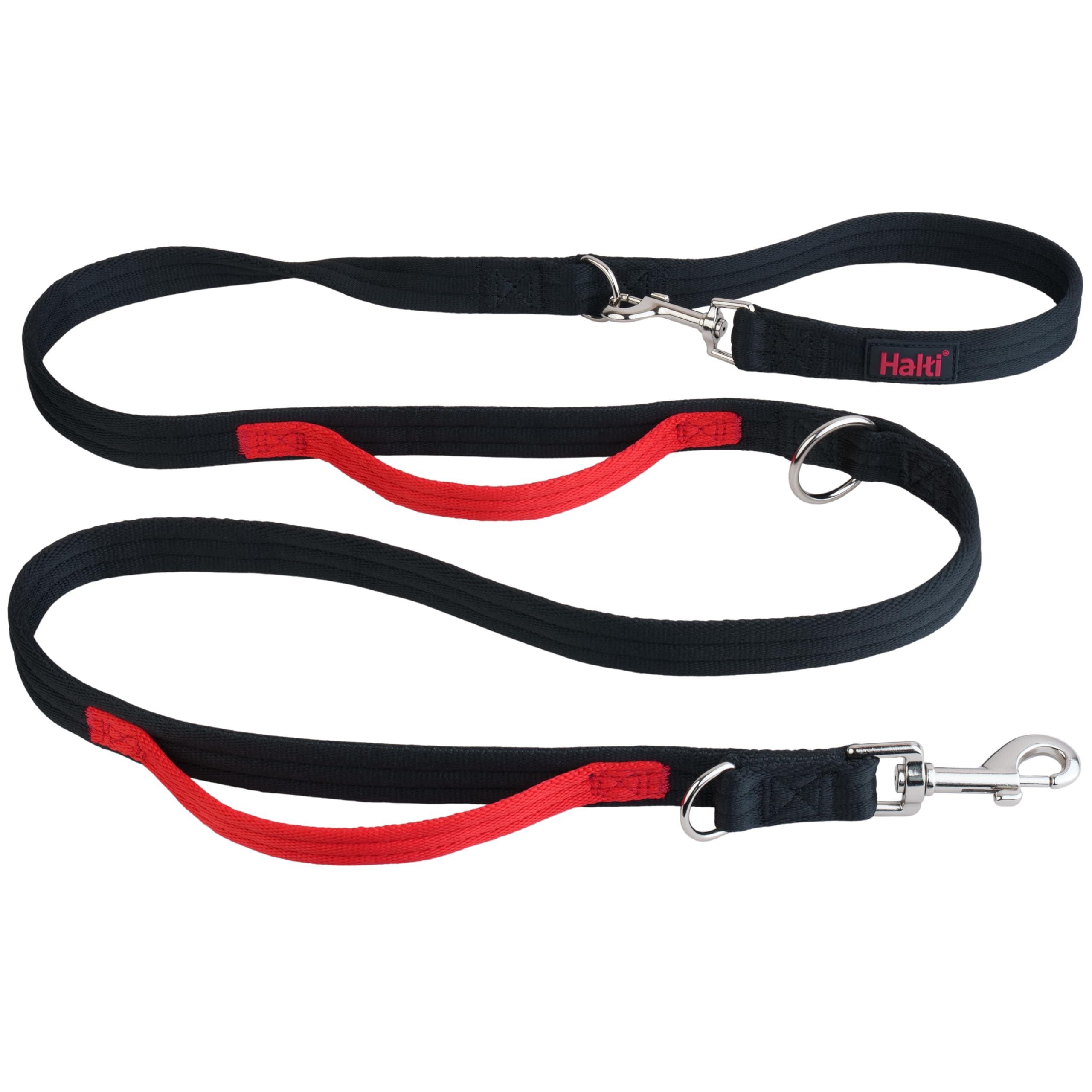Control Leash - Multifunctional Double-Ended Dog Leash with 2 Handles. Ideal for Anti-Pulling Dog Training. Lightweight & Durable. Suitable for Dogs & Puppies (Size Large, Black, 2m)