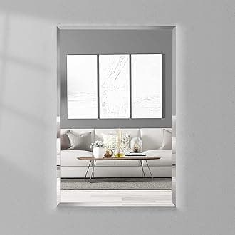 Self Adhesive Glass Mirror, Bathroom Wall Mounted Mirror, Make Up Mirror Sticker for Home Living Room Bedroom, Frameless Modern Vanity Mirror for Wall Tiles Decoration Hanging (60 * 80CM)