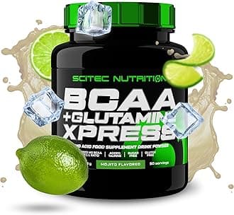 Scitec Nutrition BCAA + Glutamine Xpress – Essential Amino Acid Blend – with 5g 2:1:1 BCAAs – 5g Glutamine – Fortified with Taurine, 600 g, Mojito