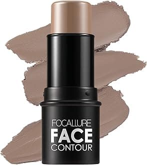 FOCALLURE Cream Contour Stick, Matte Bronzer Stick, Professional Face Shaping & Contouring Stick Makeup, Easy to Apply with Buildable Coverage, Long Lasting & Sweatproof, OAT