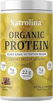 Plant Based Organic Protein Powder Chocolate Fudge 1Kg - 25 servings, 22g protein per serving, Vegan Pea & Brown Rice blend | Supports Muscle health and recovery | Gluten, Soy & Lactose-free