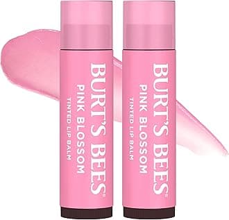 Lip Tint Balm Stocking Stuffers Gifts, Long Lasting 2 in 1 Duo Tinted Balm Formula, Color Infused with Hydrating Shea Butter for a Natural Looking Buildable Finish, Pink Blossom (2-Pack)