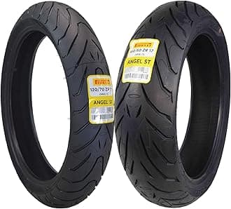 Angel ST 120/70ZR17 (58W) Front & 160/60ZR17 (69W) Rear Motorcycle Tires – High-Performance Sport Touring Tire for Enhanced Grip, Durability & Stability – Fits Sport & Touring Bikes