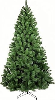BPA® Christmas Tree 7ft Real Pine Needles Artificial Xmas Trees with 1200 Full Branches Tips for Home and Office, Easy Assembly Metal Stand (7FT)