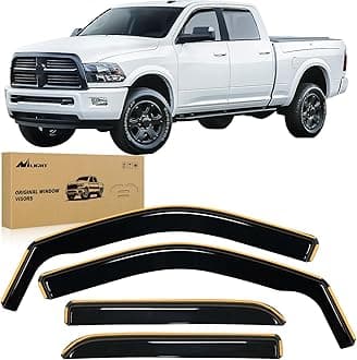 Nilight in Channel Rain Guards for Ram 1500 2009 2010 2011 2012 2013 2014 2015 2016 2017 2018 Crew Cab, 2019-2023 Ram 1500 Classic Body, Original Window Deflectors, Vent Window Visors-4PCS