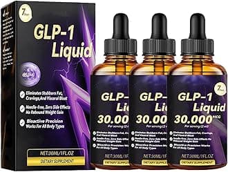 Dormorna GLP-1 Liquid Slimming Drops Easy Weight Loss Plasticity Supplement Peptide Complex Serums Natural Plant Extract Concentrate Peptides Complex Serums Drops for Women and Men Unisex 30ML(3PCS)