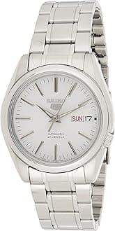 5 Men's White Dial Stainless Steel Automatic Watch Snkl41J1, Silver