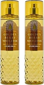 Bath & Body Works Fine Fragrance Mists, Set of 2, 8oz Each Bottle (Golden Berry Mistletoe)