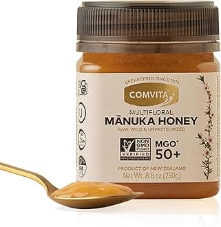 Comvita Manuka Honey MGO 50+ Multifloral - Raw Manuka Honey New Zealand, Pure & Unpasteurized for Tea & Wellness, Superfood Sugar Alternative, Wild, Non-GMO - 250g (8.8 oz)