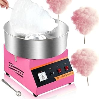Cotton Candy Machine Commercial Cotton Candy Machine Cotton Candy Machine with Stainless Steel Bowl Sugar Scoop Perfect for Home Carnival Kids Birthday Party
