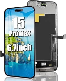 EFAITHFIX for iPhone 15 Pro Max Screen Replacement 6.7 Inch LCD COF 3D Touch Display Full HD Digitizer Frame Assembly Compatible with Model A2849,A3105,A3106,A3108 with Waterproof Adhesive (No Tools)