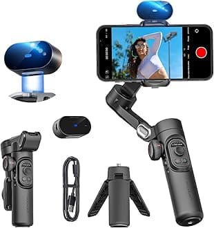 AOCHUAN XE AI Version, Gimbal Stabilizer for Smartphone, NO APP AI Tracking, gesture control, 360° Inception gimbal with TikTok YouTube, 3-Axis Foldable handheld tripod for iphone& Android, XE AI