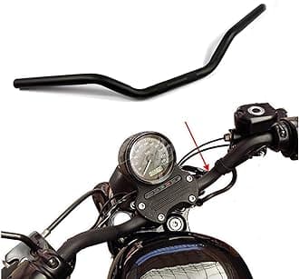 Motorcycle Hanger 1 inch 25mm Ace Cafe Racer Clubman Handlebar Handle bars handlebars Bar compatible with Harley Sportster XL883 XL1200(Black Low)