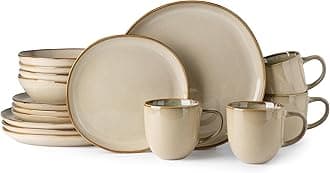 AmorArc Ceramic Dinnerware Sets,Handmade Reactive Glaze Plates and Bowls Set,Highly Chip and Crack Resistant | Dishwasher & Microwave Safe Dishes Set,Service for 4(16 Pcs)