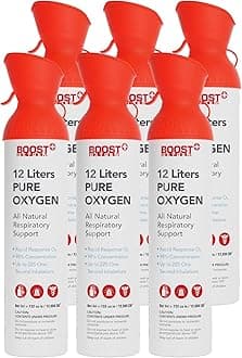 Extra-Large Rapid Response 12L Canister | Respiratory Support for Aerobic Recovery, Altitude, Performance & Health (6 Pack)