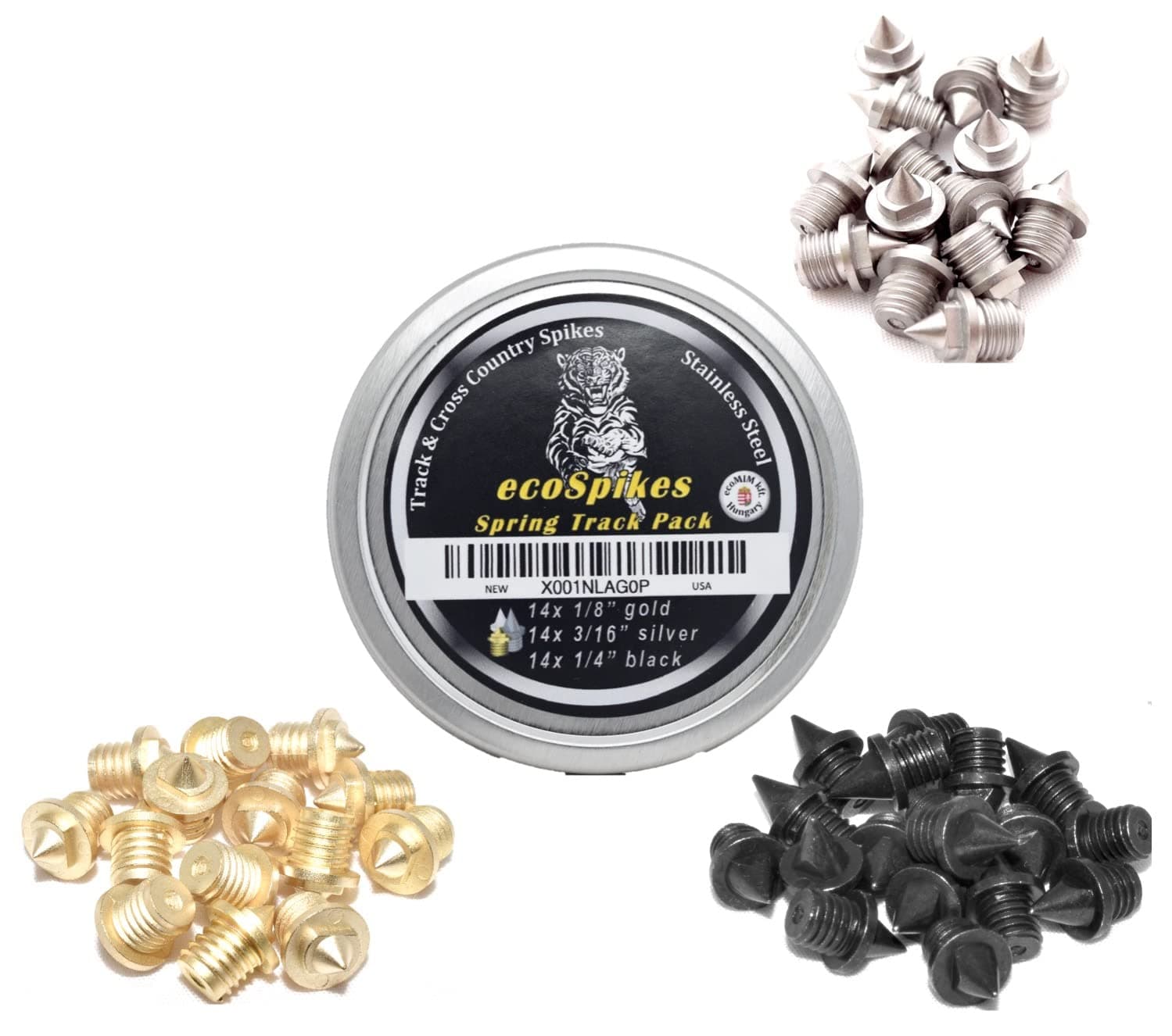 Spring Track Pack - Color Coded Track Spikes (1/8",3/16",1/4")