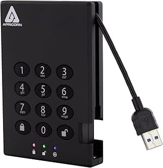 500GB Aegis Padlock USB 3.0 256-bit AES XTS Hardware Encrypted Portable External Hard Drive (A25-3PL256-500)