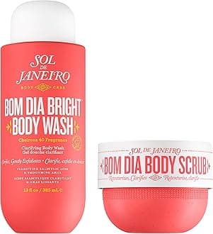 Sol de Janeiro Visibly Brightening and Smoothing Bom Dia AHA Body Scrub and Body Wash Duo, Amazon Exclusive