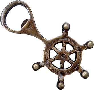 Brass Ship Wheel Design Bottle Opener, Bar Accessories, Standard, Pack of 1