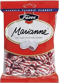 Fazer MARIANNE RED Finnish Milk Chocolate Filled Mint Candies Candy Sweets Bag 220g.