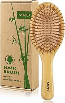 MRD Hair brush, Natural Bamboo Paddle Detangling Hairbrush, Massage Scalp Thick/Thin/Curly/Dry Hair For Women & Men