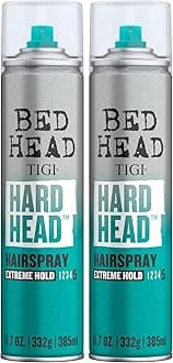 TIGI Hair Spray, Extra Strong Hold, All Hair Types | Bed Head Hard Head | 11.7 oz | 2 Pack | All Day Style