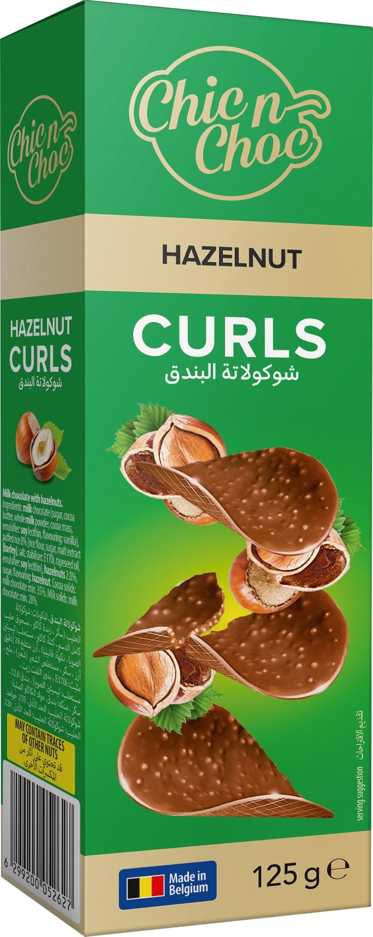Chic n Choc Hazelnut Chocolate Curls 125 g