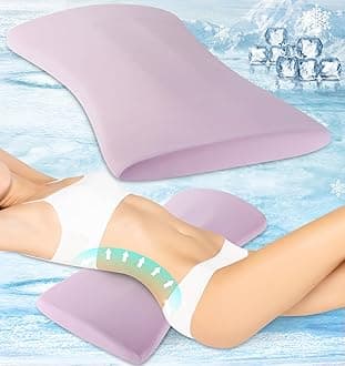 Lumbar Support Pillow for Bed – Memory Foam Waist Pillow with Cooling Cover for Comfortable Back Support – Bolster Pillow for Side, Back & Stomach Sleepers – for Bed, Sofa, Car