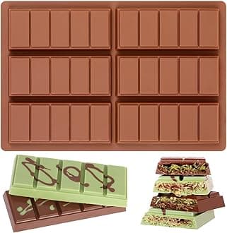 Chocolate Molds - Non-Stick, Bpa Free, Silicone Deep Chocolate Bar Mold, Rectangular Prism, Brown, For Chocolates, Gummies, Candies, Energy Snacks