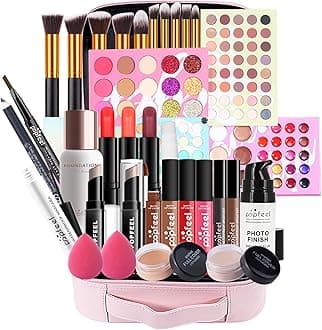 FantasyDay All-in-one Makeup Set Holiday Gift Surprise | Full Makeup Kit for Women Essential Starter Bundle Include Eyeshadow Palette Lipstick Blush Concealer Face Powder Eyeliner Mascara Soft Brush