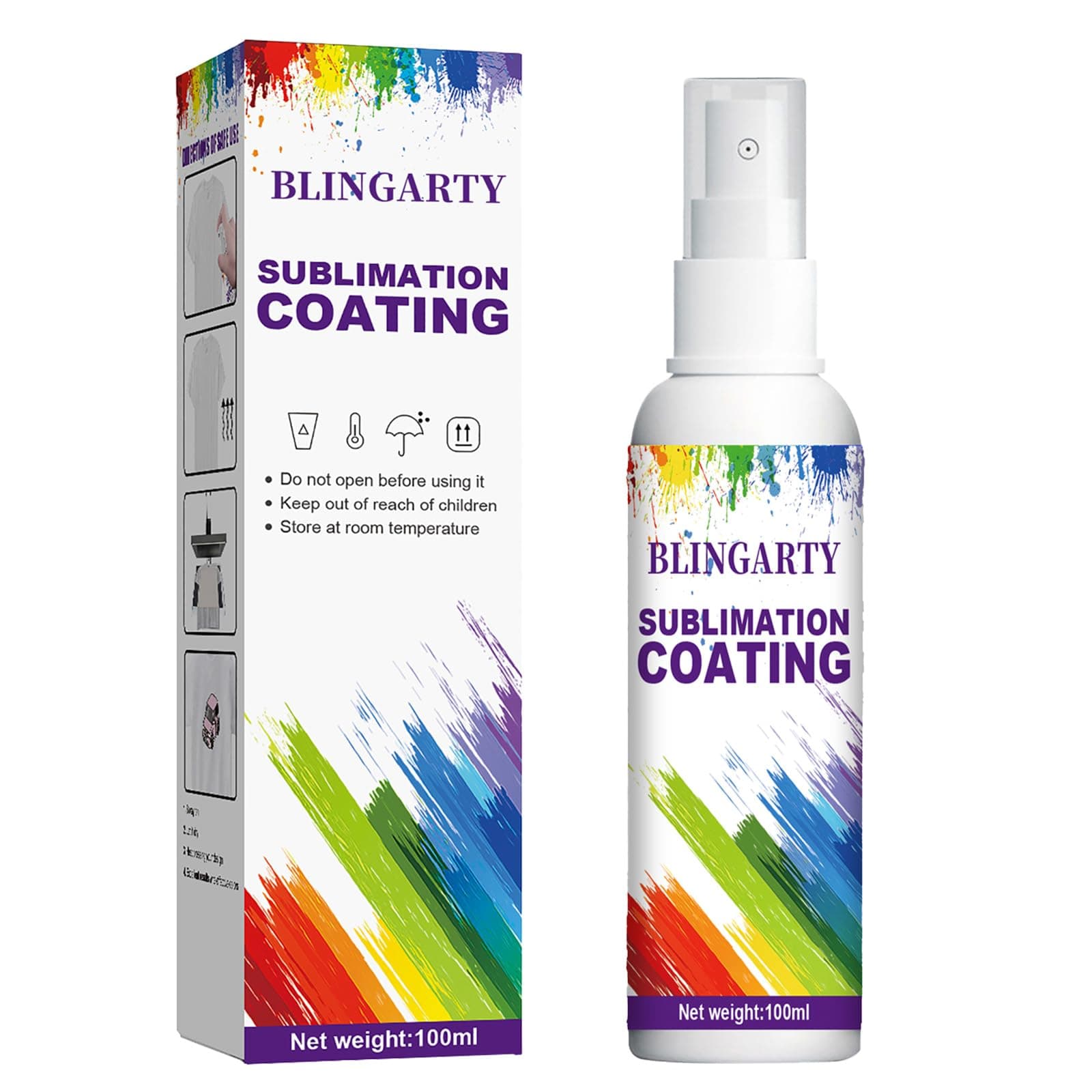 Sublimation Coating Spray - Quick Dry & Super Adhesion, High Gloss Sublimation Coating Supplies for All Fabric Polyester T-shirts, Cotton, Wood Canvas, Handbag - 100ML