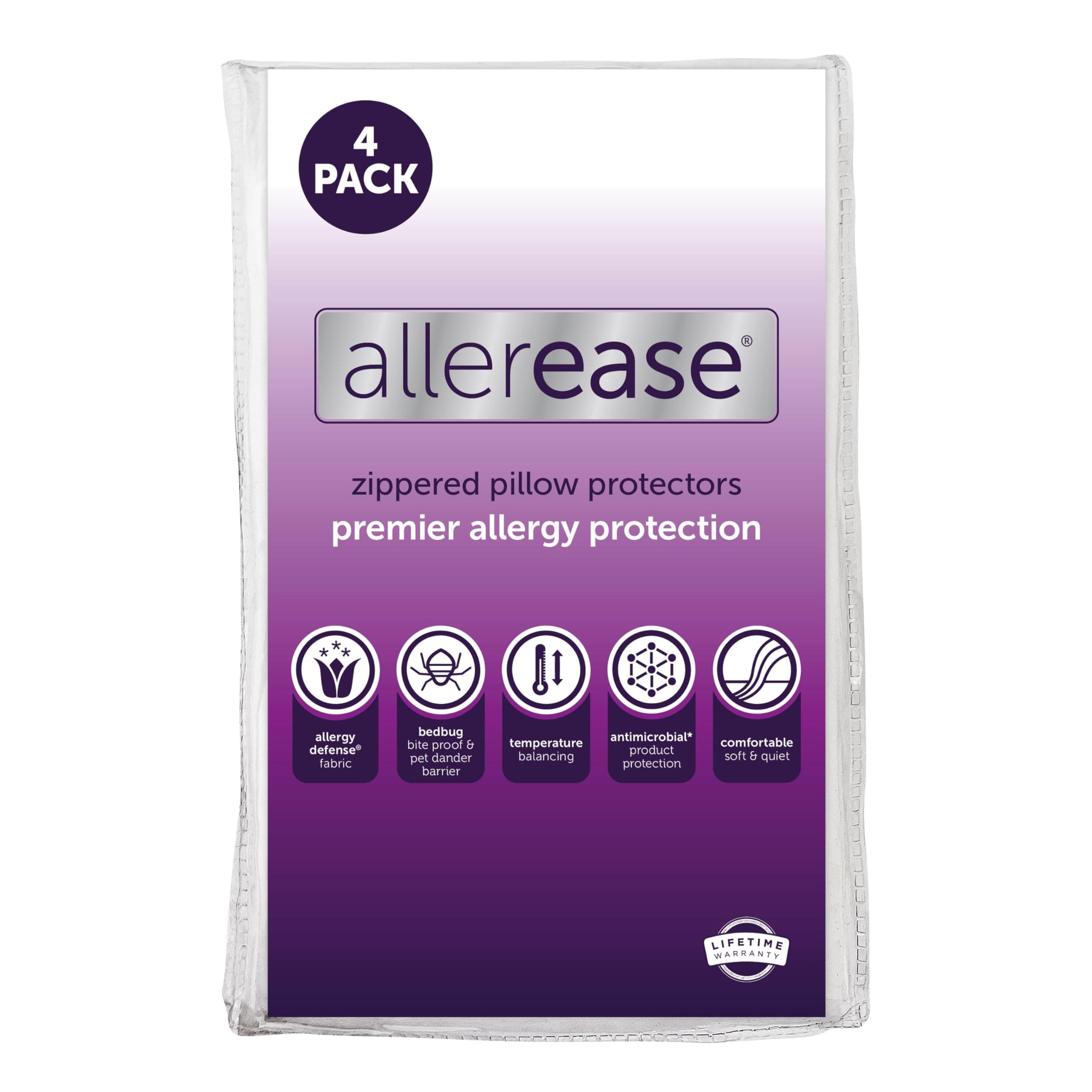 Aller-Ease Ultimate Pillow Protector, 88% Polyester 12% Nylon, White, Standard