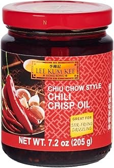 Lee Kum Kee Chiu Chow Chili Crisp Oil 205g/7.2oz - Savory Chili Sauce for Authentic Chinese Cuisine, Perfect for Dips, Drizzling and Stir-Frying
