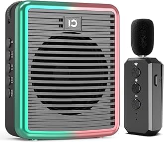 30W Wireless Voice Amplifier with Lavalier Microphone, Bluetooth Voice Amplifier for Teachers, Portable Voice Amplifier with Bluetooth speaker with microphone for Classroom