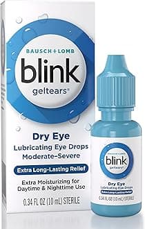 GelTears Eye Drops for Dry Eyes, Moisturizing & Soothing for Moderate to Severe Dry Eyes, Instantly Soothes, Moisturizes & Provides Long-Lasting Hydration for Day & Night Relief, 0.34 Fl Oz