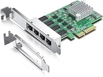 H!Fiber.com 2.5Gbase-T PCIe NIC with Realtek RTL8125 Chip, 2.5Gb Network Card, 2500/1000/100 Mbps,Quad RJ45 Ports, PCIe X4, Ethernet Card for Windows/Windows Server/Linux