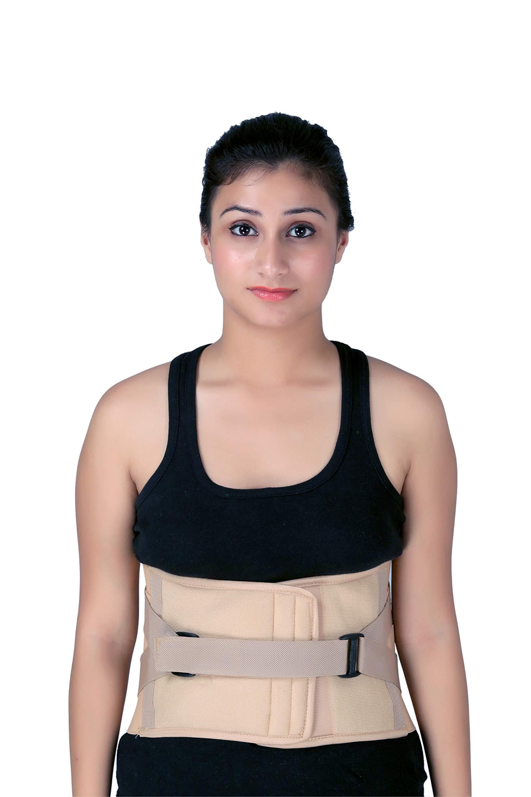 Ambygo Lumbo Sacral Spinal Support With Cushion | Lower and Upper Back Pain Relief For Men And Women (Pack of 1, Skin, Size: L)