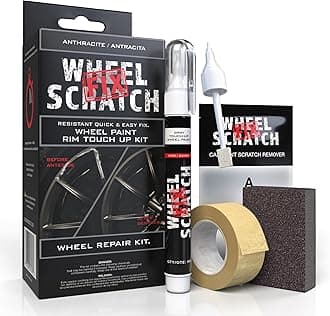 Wheel Scratch Fix® Gray Touch Up Paint for Cars - DIY Alloy Wheel Repair Kit, Curb Rash Remover with Fast-Drying Pen - Long-Lasting OEM Finish Car Rim Paint for Scuffs and Chips at Home (Anthracite)
