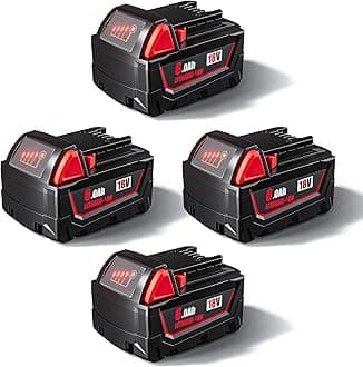 6.0Ah 18V Replacement for Milwaukee M -18 Battery Compatible with Milwaukee 18V Battery 48-11-1850 48-11-1860 48-11-1880 18 Volt Cordless Power Tools 4 Pack