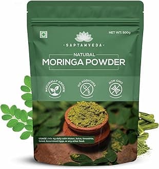 SAPTAMVEDA 100% Moringa Powder 500 Gm | Immunity Booster | Drumstick Leaf Powder | Natural Multi-vitamin | Anti-Oxidant | Good for Hair & Skin | Protein Rich