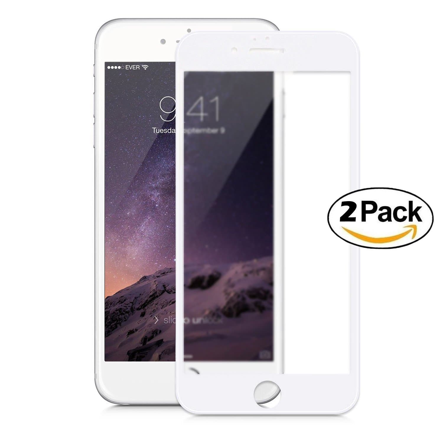 [2-Pack] iPhone 7 Plus Matte Screen Protector, HandStar 3D Full Coverage Matte Tempered Glass Screen Protector for iPhone 7 Plus (5.5" White)